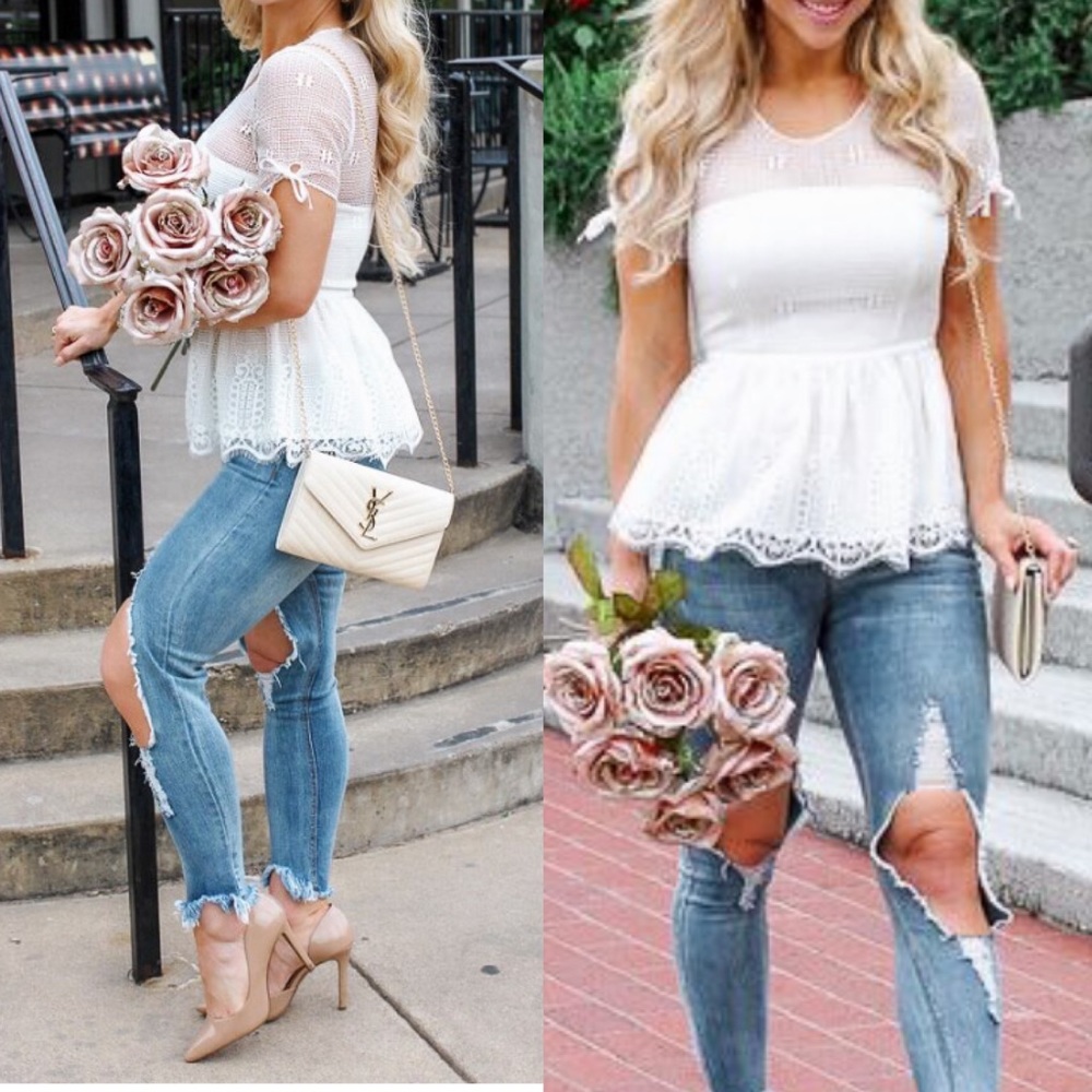 Luba by Hannah Payne Lace Overlay Top